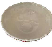 Load image into Gallery viewer, Vintage Ceramic Pedestal Bowl – Hand Painted Holiday Floral Decor