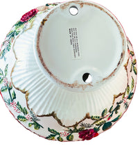 Load image into Gallery viewer, Vintage Ceramic Pedestal Bowl – Hand Painted Holiday Floral Decor