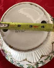 Load image into Gallery viewer, Vintage Ceramic Pedestal Bowl – Hand Painted Holiday Floral Decor
