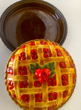 Load image into Gallery viewer, Vintage 1980s Ceramic Cherry Lattice Pie Dish
