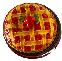 Load image into Gallery viewer, Vintage 1980s Ceramic Cherry Lattice Pie Dish