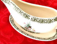 Load image into Gallery viewer, Treasures by Tawanna Vintage Green and Red Holiday Gravy Boat Set