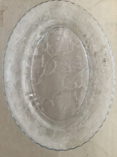 Load image into Gallery viewer, Vintage Timeless Clear Glass Platter with Embossed Leaves and Fruits
