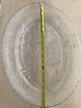 Load image into Gallery viewer, Vintage Timeless Clear Glass Platter with Embossed Leaves and Fruits