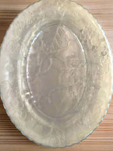 Load image into Gallery viewer, Vintage Timeless Clear Glass Platter with Embossed Leaves and Fruits