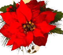 Load image into Gallery viewer, Vintage Red Poinsettia Ceramic Pots - Holiday Decor Set of 2