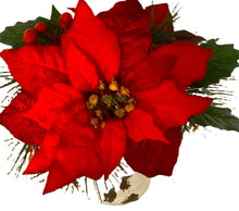 Load image into Gallery viewer, Vintage Red Poinsettia Ceramic Pots - Holiday Decor Set of 2