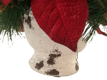 Load image into Gallery viewer, Vintage Red Poinsettia Ceramic Pots - Holiday Decor Set of 2