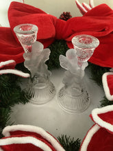 Load image into Gallery viewer, Vintage Frosted Glass Angel Taper Candle Holders, Pair