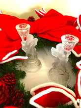 Load image into Gallery viewer, Vintage Frosted Glass Angel Taper Candle Holders, Pair