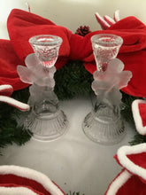 Load image into Gallery viewer, Vintage Frosted Glass Angel Taper Candle Holders, Pair