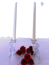 Load image into Gallery viewer, Vintage Frosted Glass Angel Taper Candle Holders, Pair