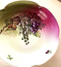 Load image into Gallery viewer, Vintage J&C Bavaria Louise Hand-Painted Grape Bowl by A. Koch – Antique Scalloped Gold Rim Decorative Art Pottery, Circa 1910s – Unique Pre-Loved Home Treasure