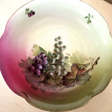 Load image into Gallery viewer, Vintage J&C Bavaria Louise Hand-Painted Grape Bowl by A. Koch – Antique Scalloped Gold Rim Decorative Art Pottery, Circa 1910s – Unique Pre-Loved Home Treasure