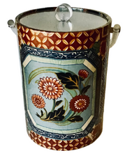 Load image into Gallery viewer, Treasures by Tawanna: Pre-loved Floral Ice Bucket with Clear Lid & Handle