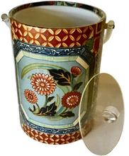 Load image into Gallery viewer, Treasures by Tawanna: Pre-loved Floral Ice Bucket with Clear Lid & Handle
