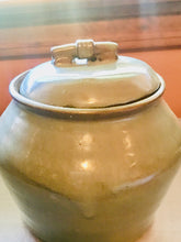 Load image into Gallery viewer, Vintage Signature Sage Green Ceramic Pottery with Lid