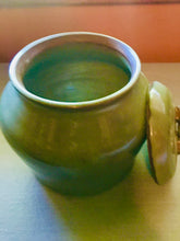 Load image into Gallery viewer, Vintage Signature Sage Green Ceramic Pottery with Lid