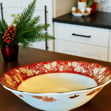 Load image into Gallery viewer, Treasures by Tawanna Red & White Floral Andover Porcelain Serving Bowl, 222 Fifth Edition, 3" High