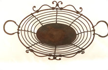 Load image into Gallery viewer, Vintage Bronze Oval Tray with Rope-Like Handles