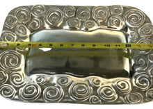 Load image into Gallery viewer, Vintage Pewter Serving Tray – Embossed Rectangular Dish for Elegant Entertaining & Home Decor