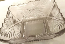 Load image into Gallery viewer, Timeless Etched Glass Square Bowl | Vintage Scalloped Crystal Decor | One-of-a-Kind Home Treasure