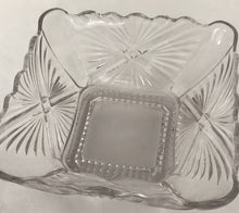 Load image into Gallery viewer, Timeless Etched Glass Square Bowl | Vintage Scalloped Crystal Decor | One-of-a-Kind Home Treasure