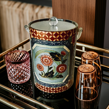 Load image into Gallery viewer, Treasures by Tawanna: Pre-loved Floral Ice Bucket with Clear Lid & Handle