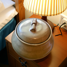 Load image into Gallery viewer, Vintage Signature Sage Green Ceramic Pottery with Lid