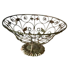 Load image into Gallery viewer, One-of-a-Kind Vintage Bronze Metal Wire Basket | Leaf Sculpted Decorative Fruit & Bread Bowl for Elegant Home Decor