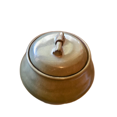 Vintage Signature Sage Green Ceramic Pottery with Lid