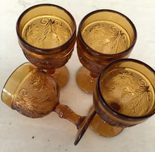 Load image into Gallery viewer, Amber Tiara Indiana Glass Footed Tumblers