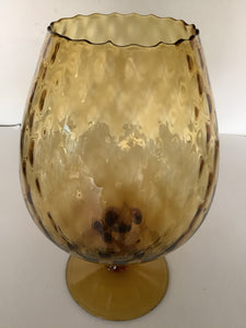 Amber Diamond Pattern Brandy Sniffer.