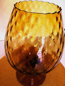 Amber Diamond Pattern Brandy Sniffer.