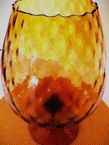 Amber Diamond Pattern Brandy Sniffer.