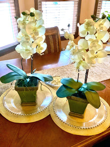 Faux Orchid  Vases