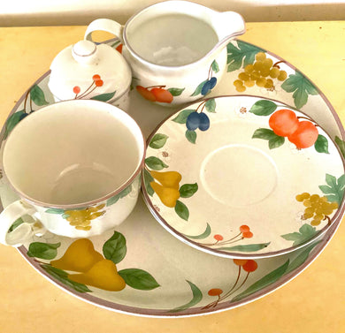 Mikasa Vintage Country Classic #DCO14 Platter Set (platter, bowl, creamer, jumbo cup and saucer)