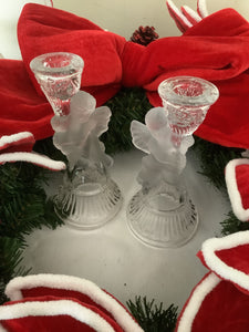 Glass Angel Candle Holders