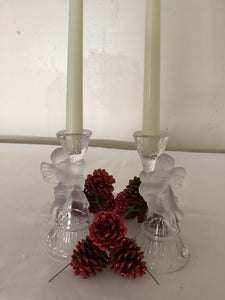 Glass Angel Candle Holders