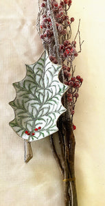 Holiday Metal Leaf Tray