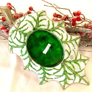 Holiday Metal Leaf Tray