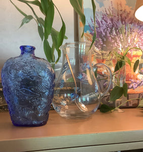 Vintage Libby Cobalt Blue Glass Flask