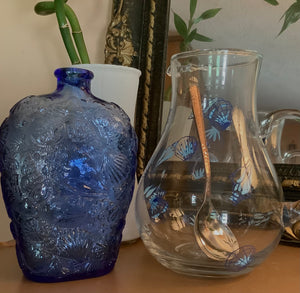 Vintage Libby Cobalt Blue Glass Flask
