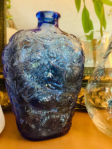 Vintage Libby Cobalt Blue Glass Flask