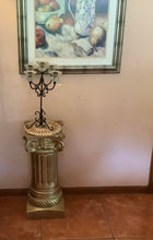 Load image into Gallery viewer, Vintage 5 Arm Tall Wrought Iron Tabletop Candelabra with White Globes