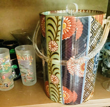 Load image into Gallery viewer, Treasures by Tawanna: Pre-loved Floral Ice Bucket with Clear Lid &amp; Handle