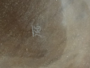 Vintage Clear Glass Scalloped Edge Bowl with PH Engraving