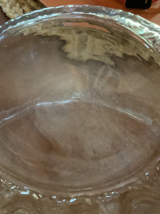 Vintage Clear Glass Scalloped Edge Bowl with PH Engraving