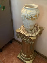 Load image into Gallery viewer, Vintage Hand-Carved Stoneware Vase – Tan Bronze Art