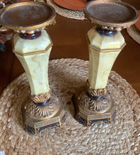 Load image into Gallery viewer, Vintage Ceramic Sunflower Yellow Candle Holders (2)